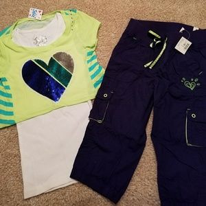 NWT Justice Girls size 6 sequin heart outfit